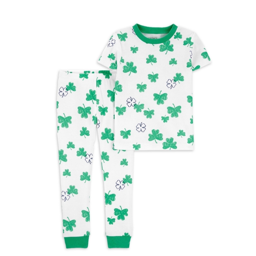 New 2 Piece Clover Themed Pajama Set (4T)